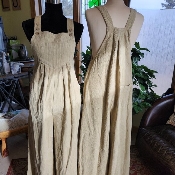 25046&7.  NWT!!  BiBi Corduroy Overalls Beige Sz S  . - Picture 7 of 13
